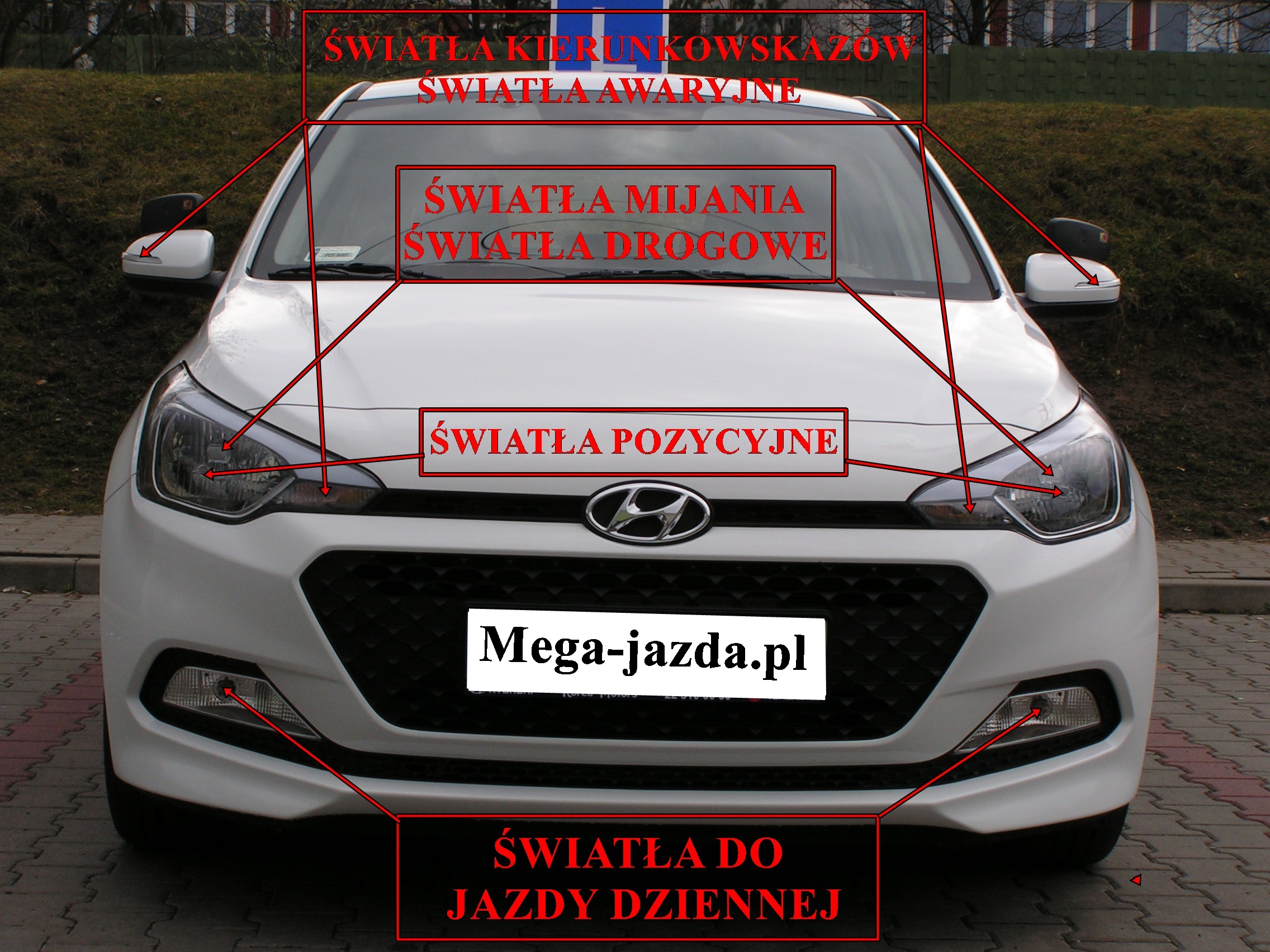Hyundai i20 światła zewnętrzne MegaJazda